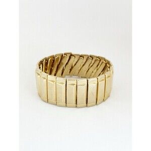 Vintage 1950s Japan Gold Tone Expansion Bracelet Panel Expand